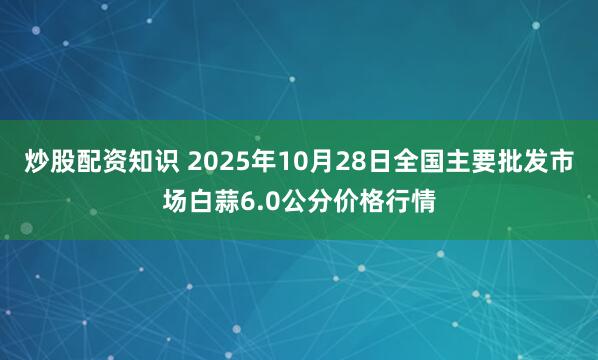 炒股配资知识 2025年10月28日全国主要批发市场白蒜6.0公分价格行情